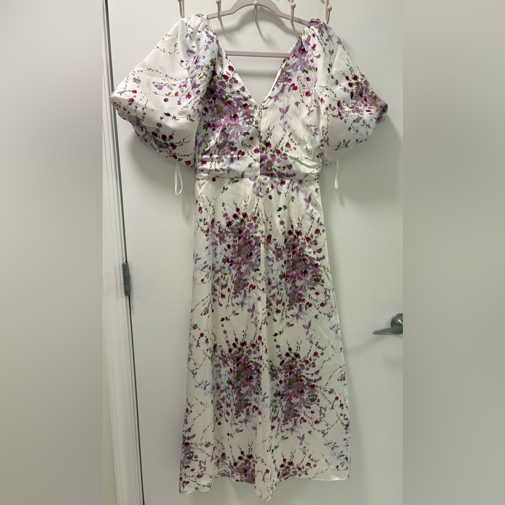 Cinq à Sept Brenton Puff-Sleeve Mid-Summer Bloom Dress Size 4 NWT - Picture 10 of 16